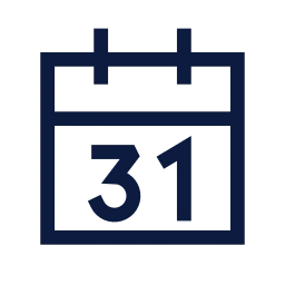 Calendar date icon, Sharp Line style