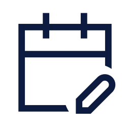 Calendar edit icon, Sharp Line style