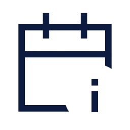 Calendar info icon, Sharp Line style