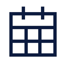 Calendar month grid icon, Sharp Line style