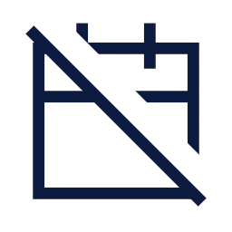 Calendar off icon, Sharp Line style