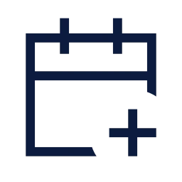 Calendar plus icon, Sharp Line style