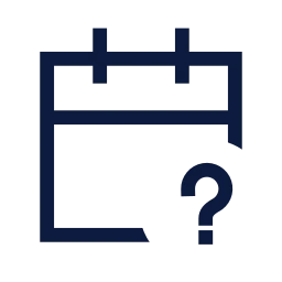 Calendar question icon, Sharp Line style