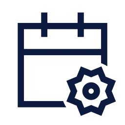 Calendar settings icon, Sharp Line style