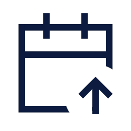 Calendar up icon, Sharp Line style