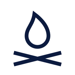 Campfire icon, Sharp Line style