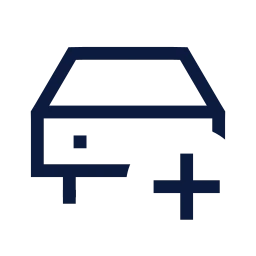 Car plus icon, Sharp Line style
