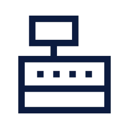 Cash register icon, Sharp Line style