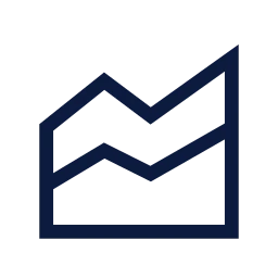 Chart area stacked icon, Sharp Line style