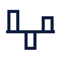 Chart bar diverging icon, Sharp Line style