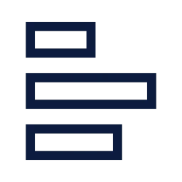 Chart bar horizontal icon, Sharp Line style
