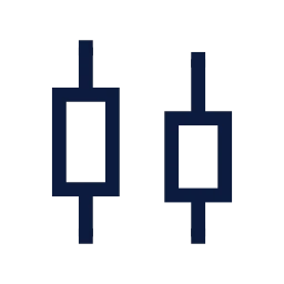 Chart candlestick icon, Sharp Line style
