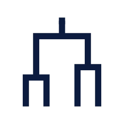 Chart dendrogram icon, Sharp Line style