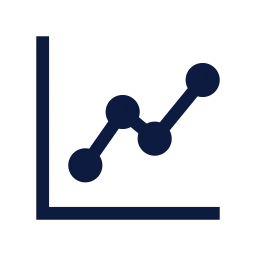 Chart line dots icon, Sharp Line style