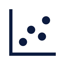 Chart scatter icon, Sharp Line style