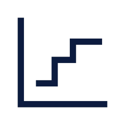 Chart step icon, Sharp Line style