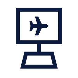 Check in kiosk icon, Sharp Line style