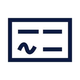 Cheque icon, Sharp Line style