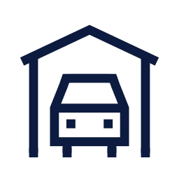 Covered parking icon, Sharp Line style