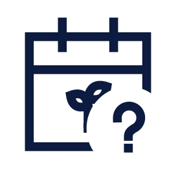 Crop calendar question icon, Sharp Line style