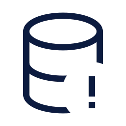 Database alert icon, Sharp Line style