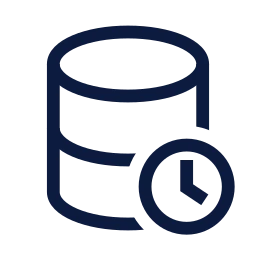 Database clock icon, Sharp Line style