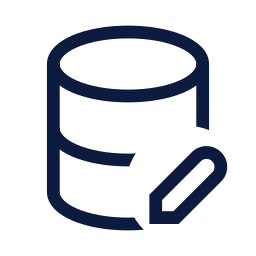 Database edit icon, Sharp Line style