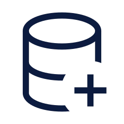 Database plus icon, Sharp Line style