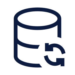 Database refresh icon, Sharp Line style