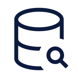 Database search icon, Sharp Line style