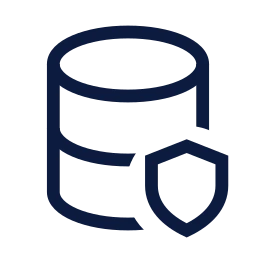 Database shield icon, Sharp Line style