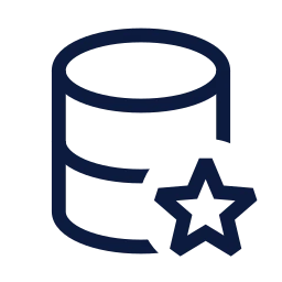 Database star icon, Sharp Line style