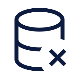Database x icon, Sharp Line style