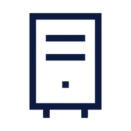 Desktop tower icon, Sharp Line style