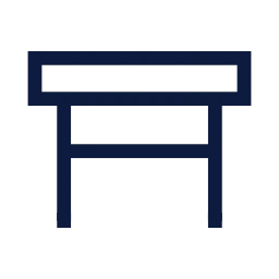 Dining table icon, Sharp Line style