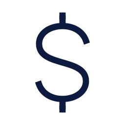 Dollar sign icon, Sharp Line style