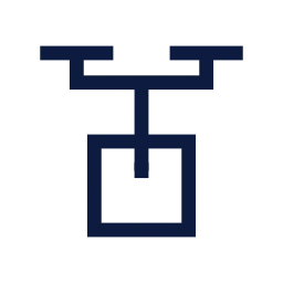 Drone delivery icon, Sharp Line style