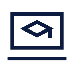 E learning icon, Sharp Line style