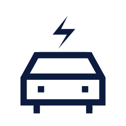 Electric car icon, Sharp Line style