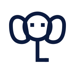 Elephant icon, Sharp Line style