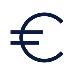 Euro sign icon, Sharp Line style