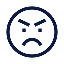 Face angry icon, Sharp Line style