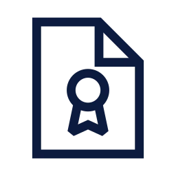 File certificate icon, Sharp Line style