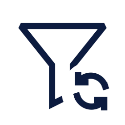 Filter refresh icon, Sharp Line style