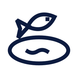 Fish farm icon, Sharp Line style