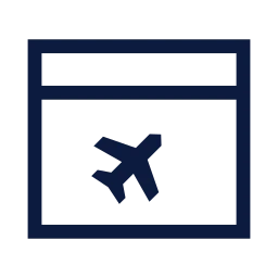 Flight booking icon, Sharp Line style