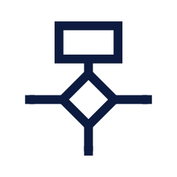 Flowchart icon, Sharp Line style