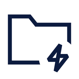 Folder bolt icon, Sharp Line style