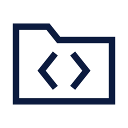 Folder code icon, Sharp Line style