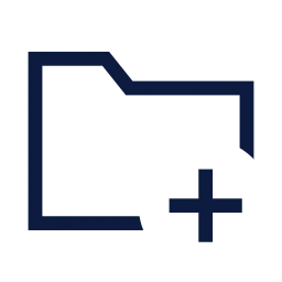 Folder plus icon, Sharp Line style